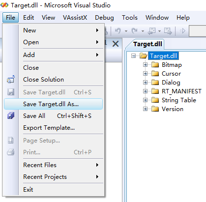 Visual Studio Save As